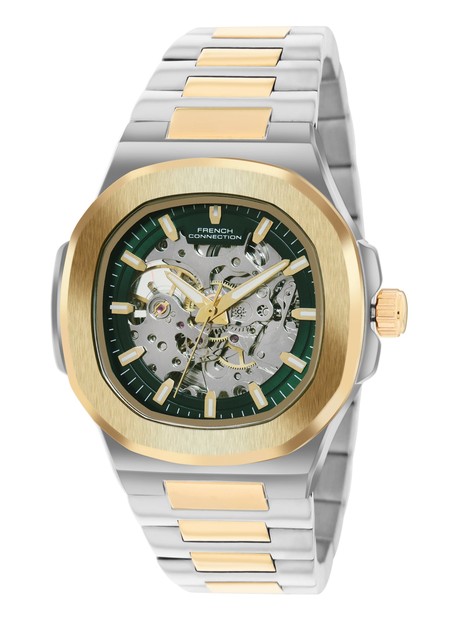 French Connection Men Skeleton Dial & Bracelet Style Straps Automatic Watch- FCN0149NTM