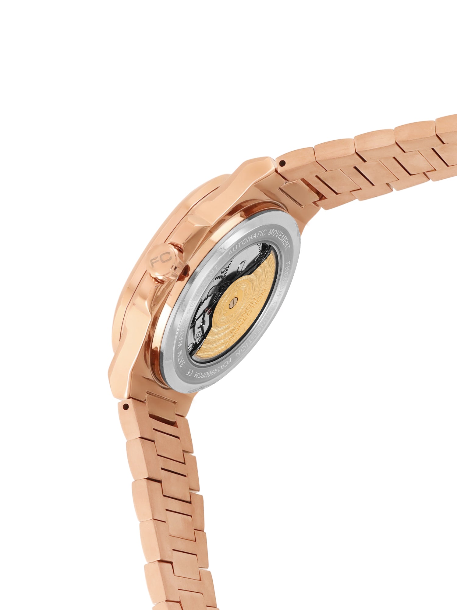 French Connection Men Skeleton Dial & Bracelet Style Straps Automatic Watch- FCN0149URGM