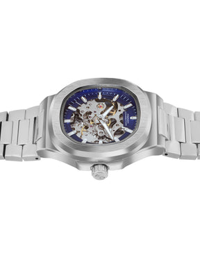 French Connection Men Skeleton Dial & Bracelet Style Straps Automatic Watch- FCN0149USM