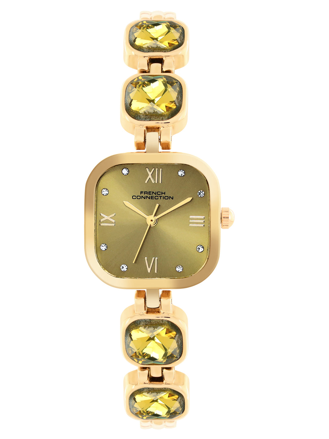 French Connection Auroraé Yellow Dial with Gold Strap Womens Analog Watch | FCN0178GM