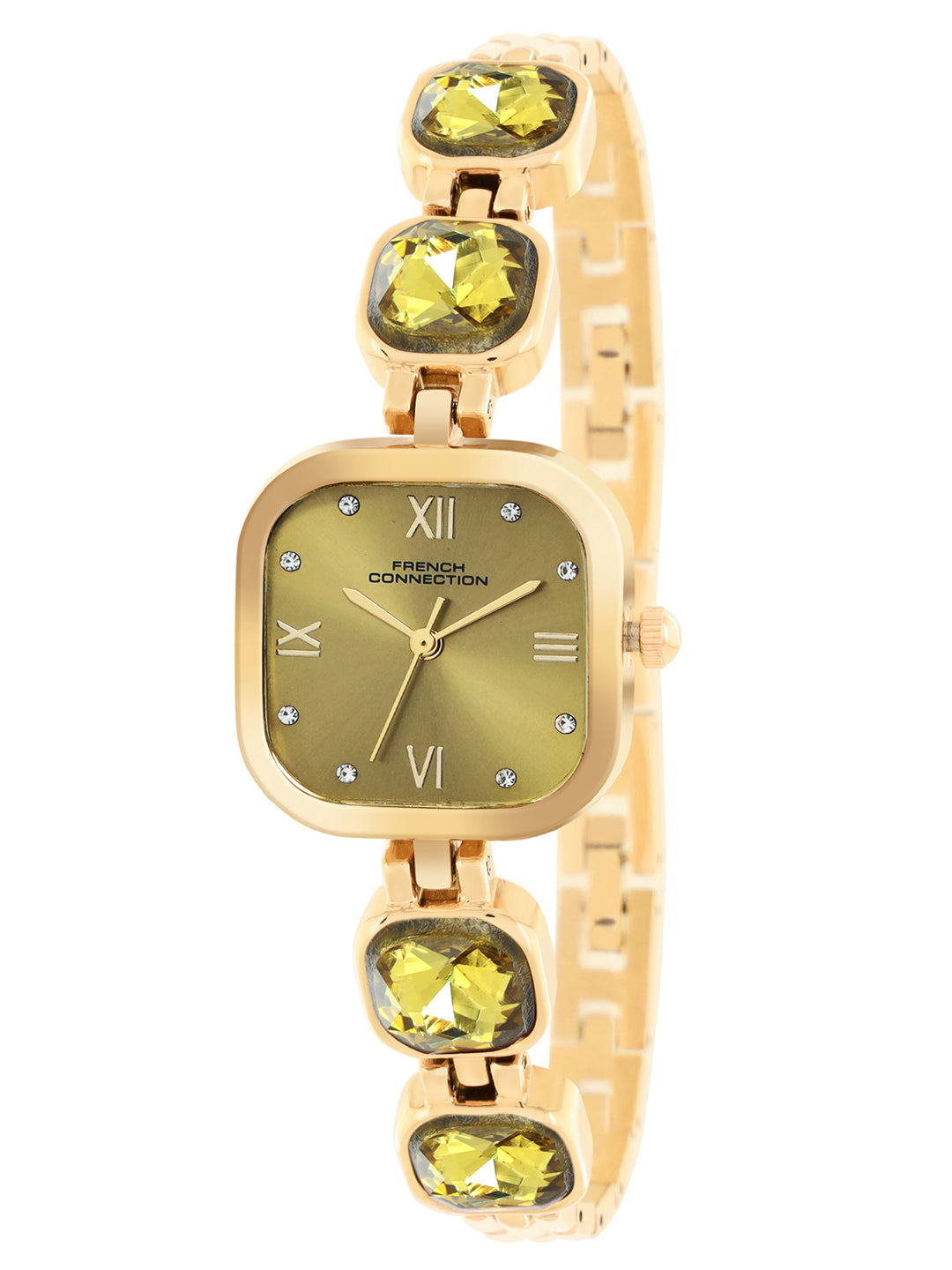 French Connection Auroraé Yellow Dial with Gold Strap Womens Analog Watch | FCN0178GM