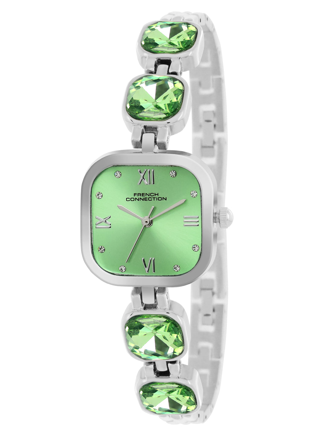 French Connection Auroraé Green Dial with Silver Strap Womens Analog Watch | FCN0178NSM