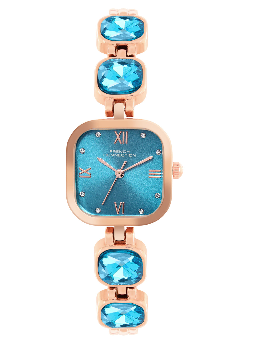 French Connection Auroraé Blue Dial with Rose Gold Strap Womens Analog Watch | FCN0178URGM