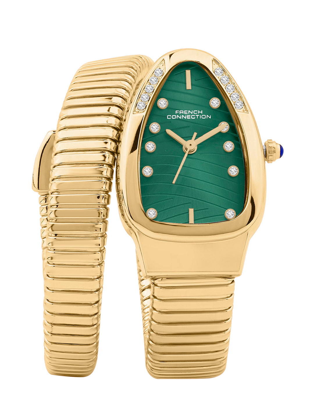 French Connection Women Snake-Shaped Wrap Around Analogue Watch FCN0189NGM - Green