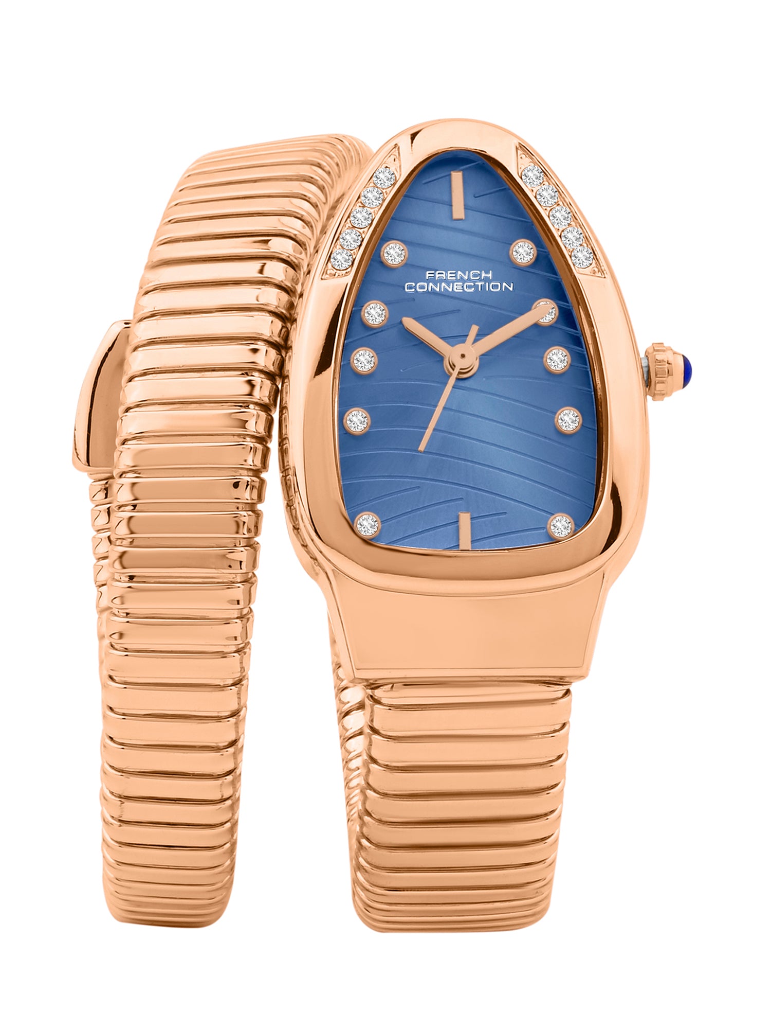 French Connection Women Snake-Shaped Wrap Around Analogue Watch FCN0189URGM - Rose Gold
