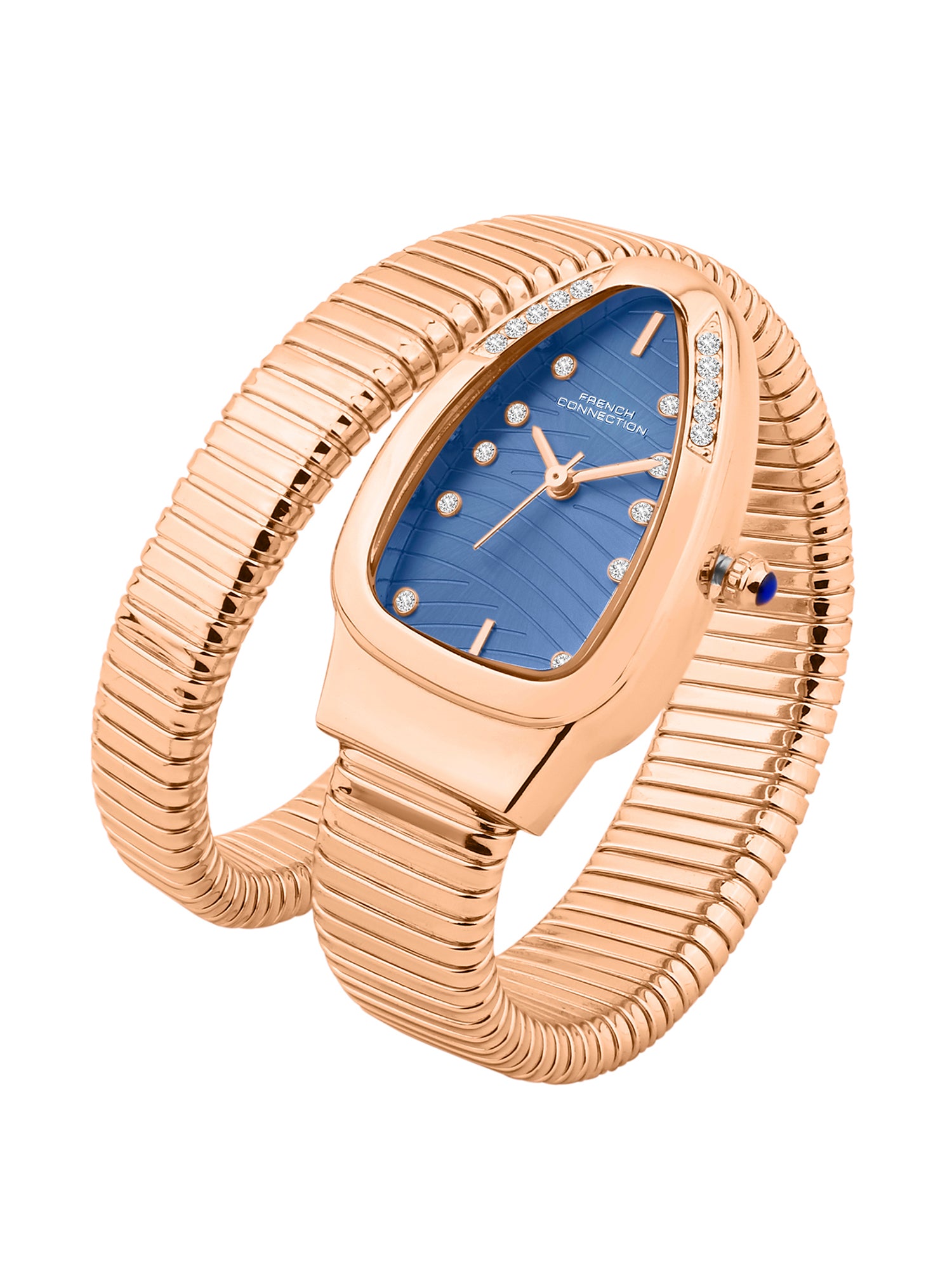 French Connection Women Snake-Shaped Wrap Around Analogue Watch FCN0189URGM - Rose Gold