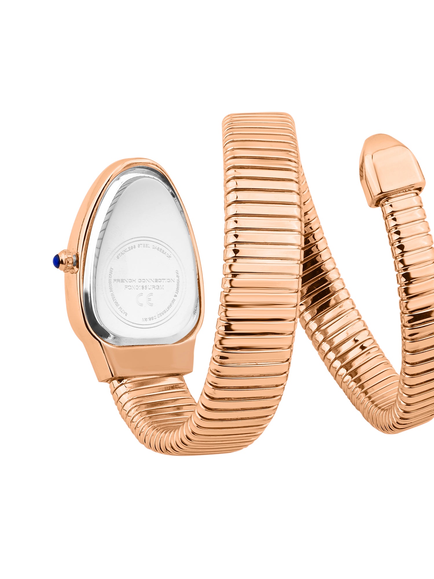 French Connection Women Snake-Shaped Wrap Around Analogue Watch FCN0189URGM - Rose Gold