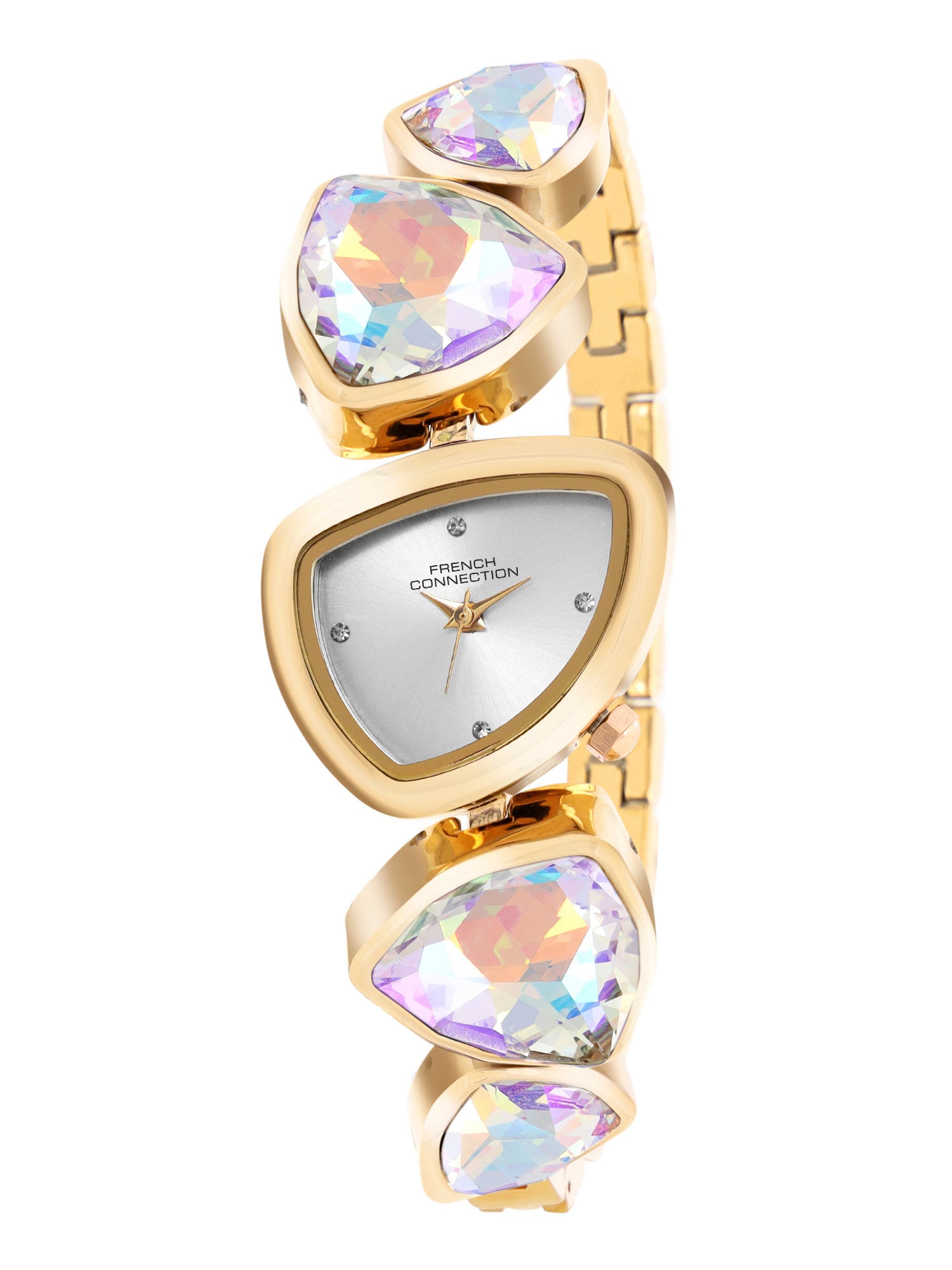 French Connection Asymra Silver Dial with White Strap Womens Analog Watch | FCN0205GM
