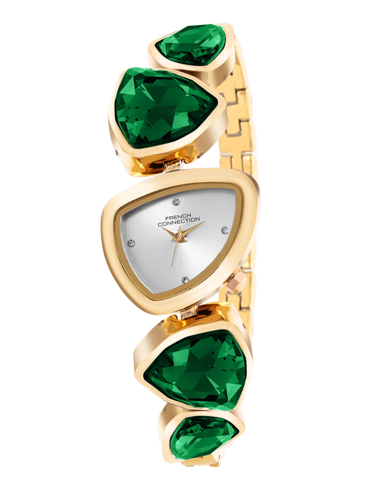 French Connection Asymra Silver Dial with Green Strap Womens Analog Watch | FCN0205NGM