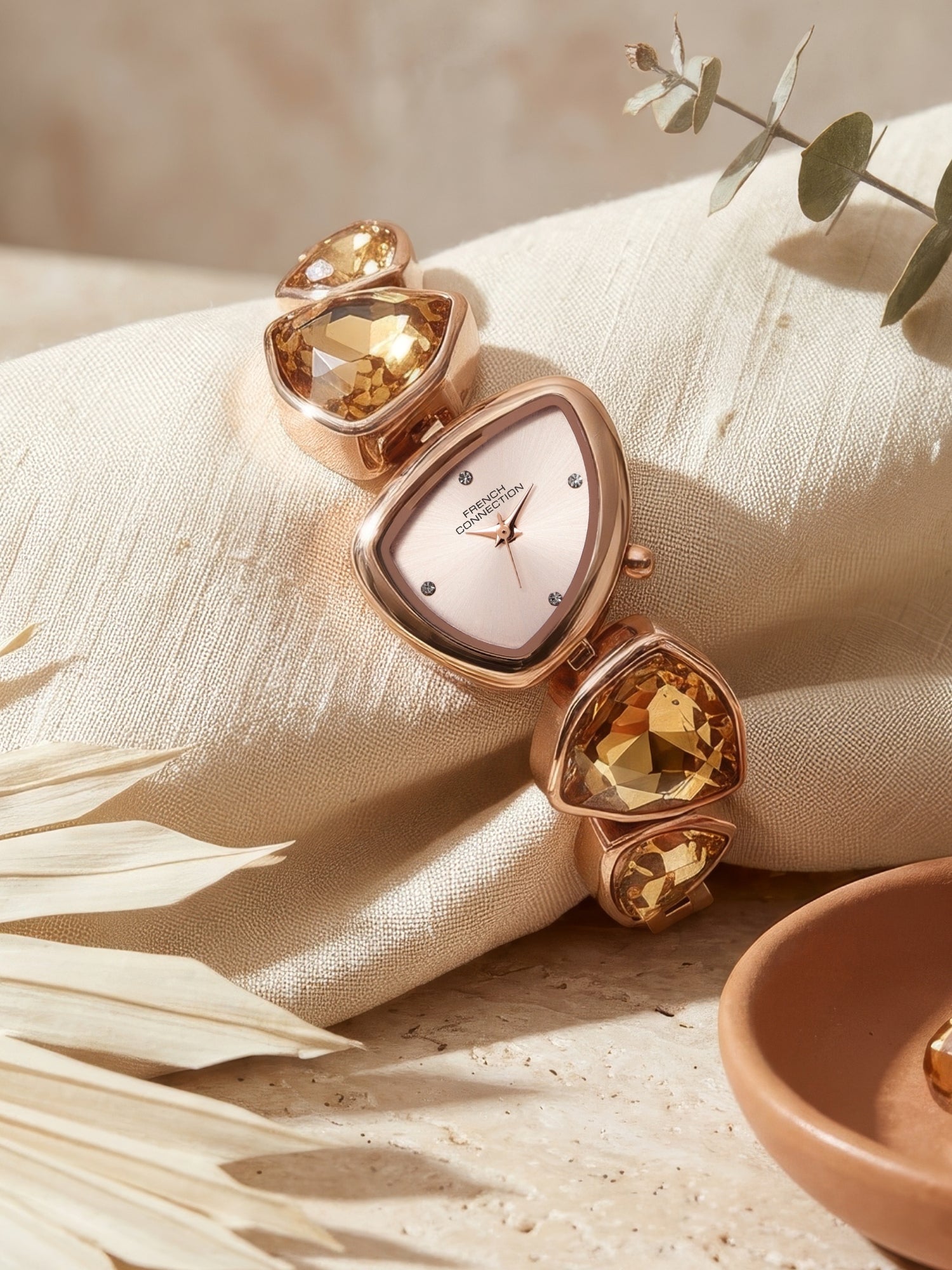 French Connection Asymra Silver Dial with Pink Strap Womens Analog Watch | FCN0205SGM