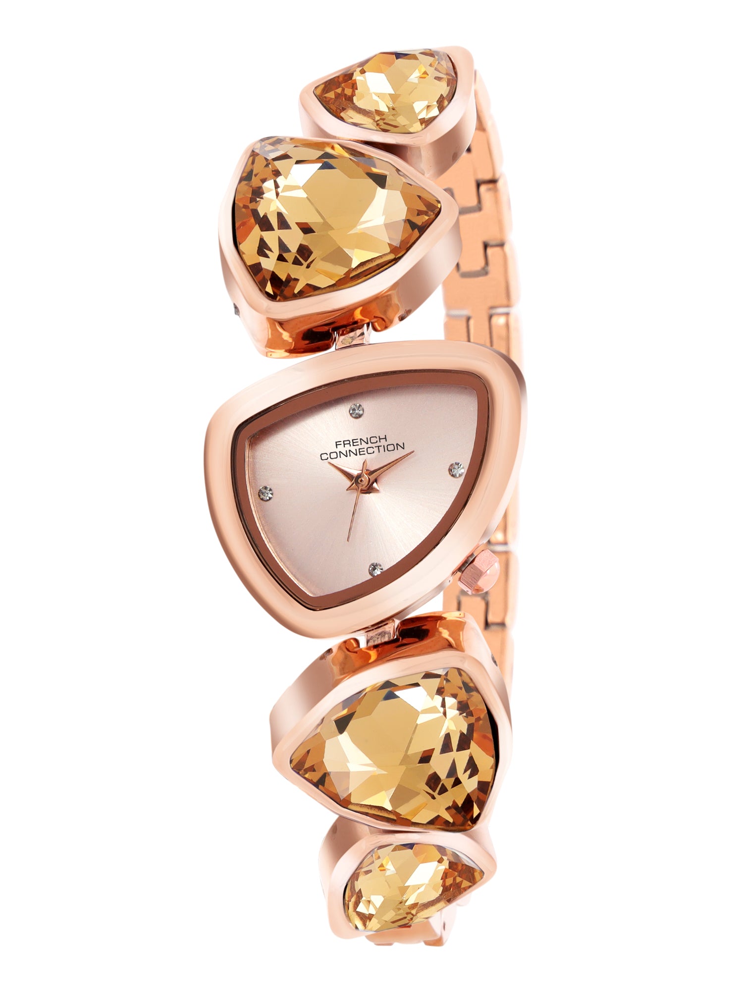 French Connection Asymra Rose Gold Dial with Pink Strap Womens Analog Watch | FCN0205RGM