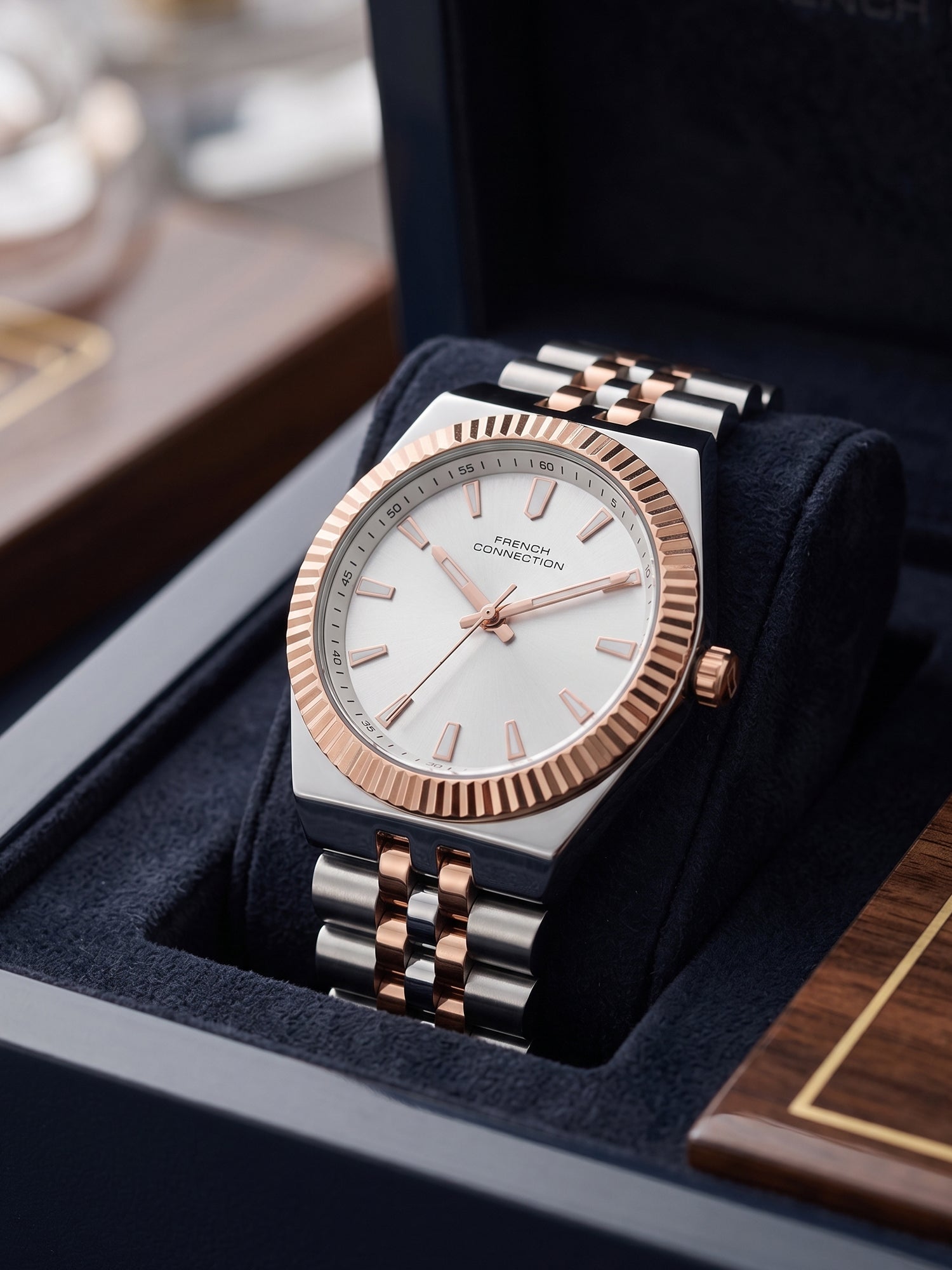French Connection Flute Ligne | Analog | Silver  Dial | Stainless Steel Strap | Watch for Women - FCN0212SRTM