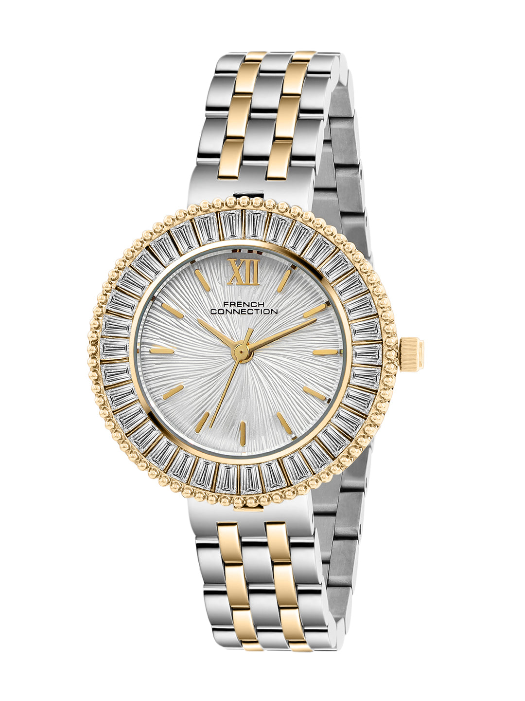 French Connection Couronne Éclat | Quartz Jewellery Bezel | White  Dial | Stainless Steel Strap | Watch for Women - FCN0213TM