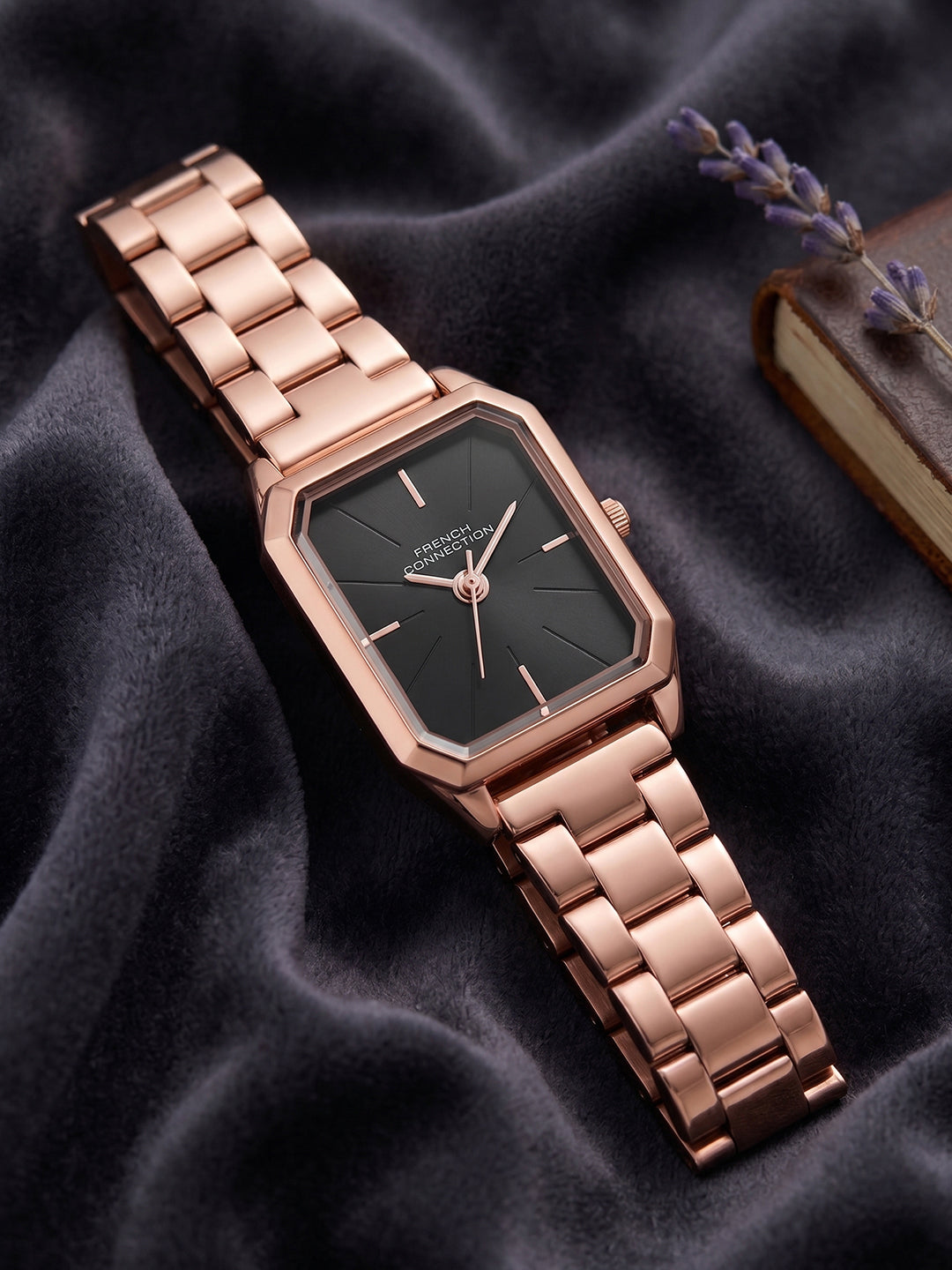 French Connection Novara | Analog Display | Black  Dial | Stainless Steel Strap | Watch for Women - FCN0215RGM-B