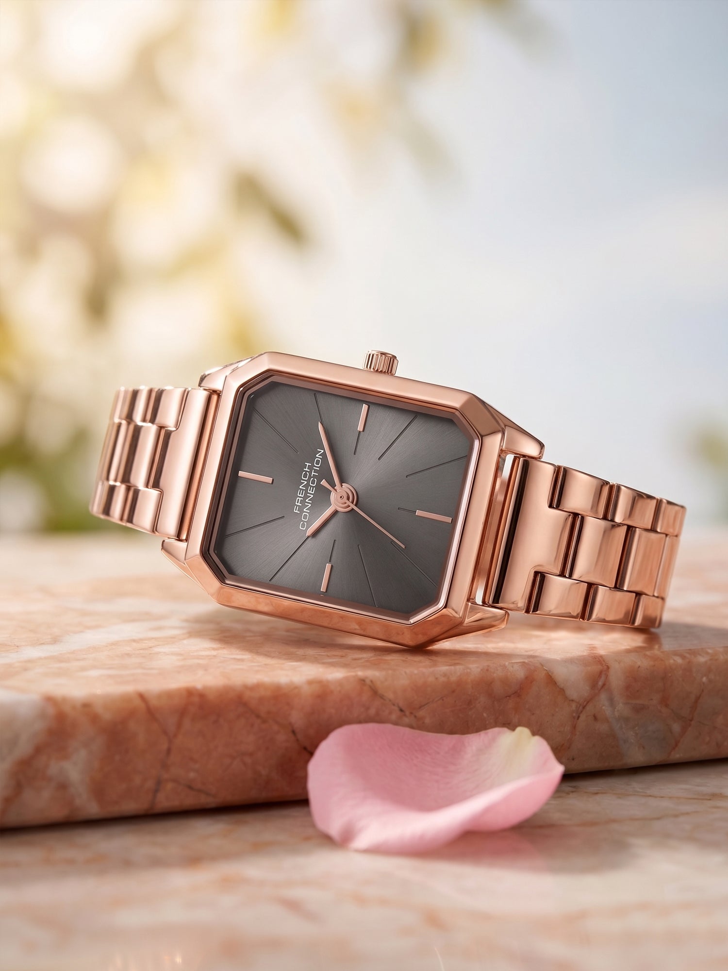 French Connection Novara | Quartz Jewellery Bezel | Silver  Dial | Stainless Steel Strap | Watch for Women - FCN0215RGM