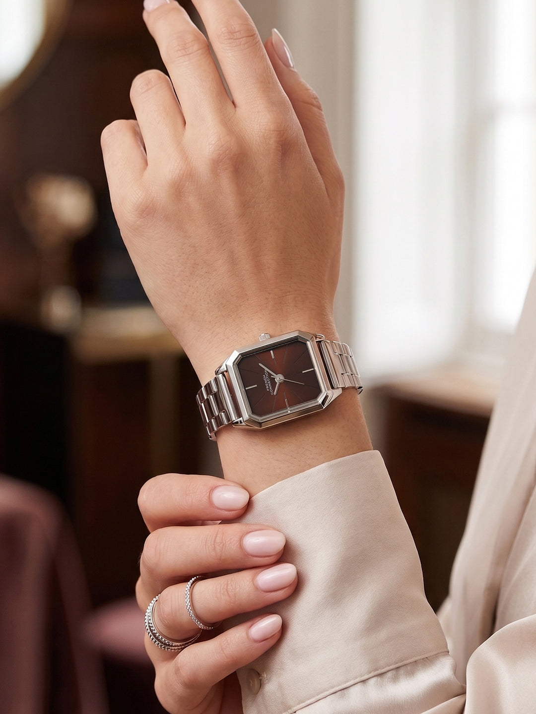 French Connection Novara | Analog Display | Brown  Dial | Stainless Steel Strap | Watch for Women - FCN0215SM