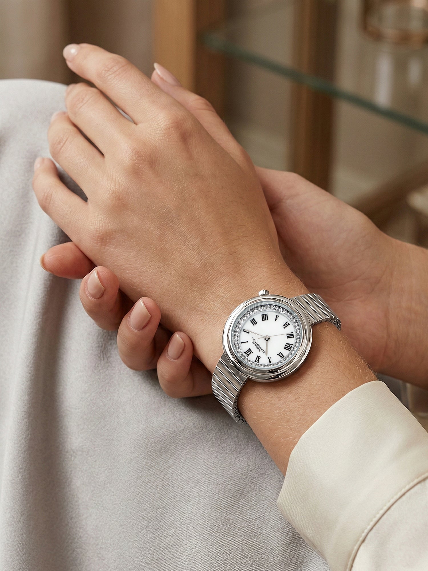 French Connection Héritage Lumière | Analog Display | Silver Mother of Pearl  Dial | Silver Stainless Steel Strap | Watch for Women - FCN0216SM
