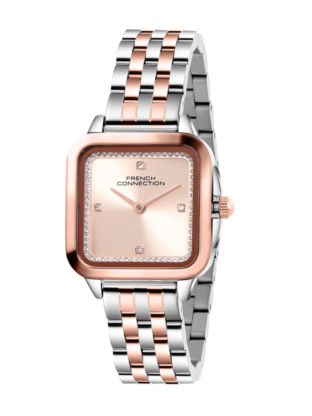 French Connection Bijou Carré | Analog Display | Rose Gold Sunray  Dial | Stainless Steel Strap | Watch for Women - FCN0217RTM