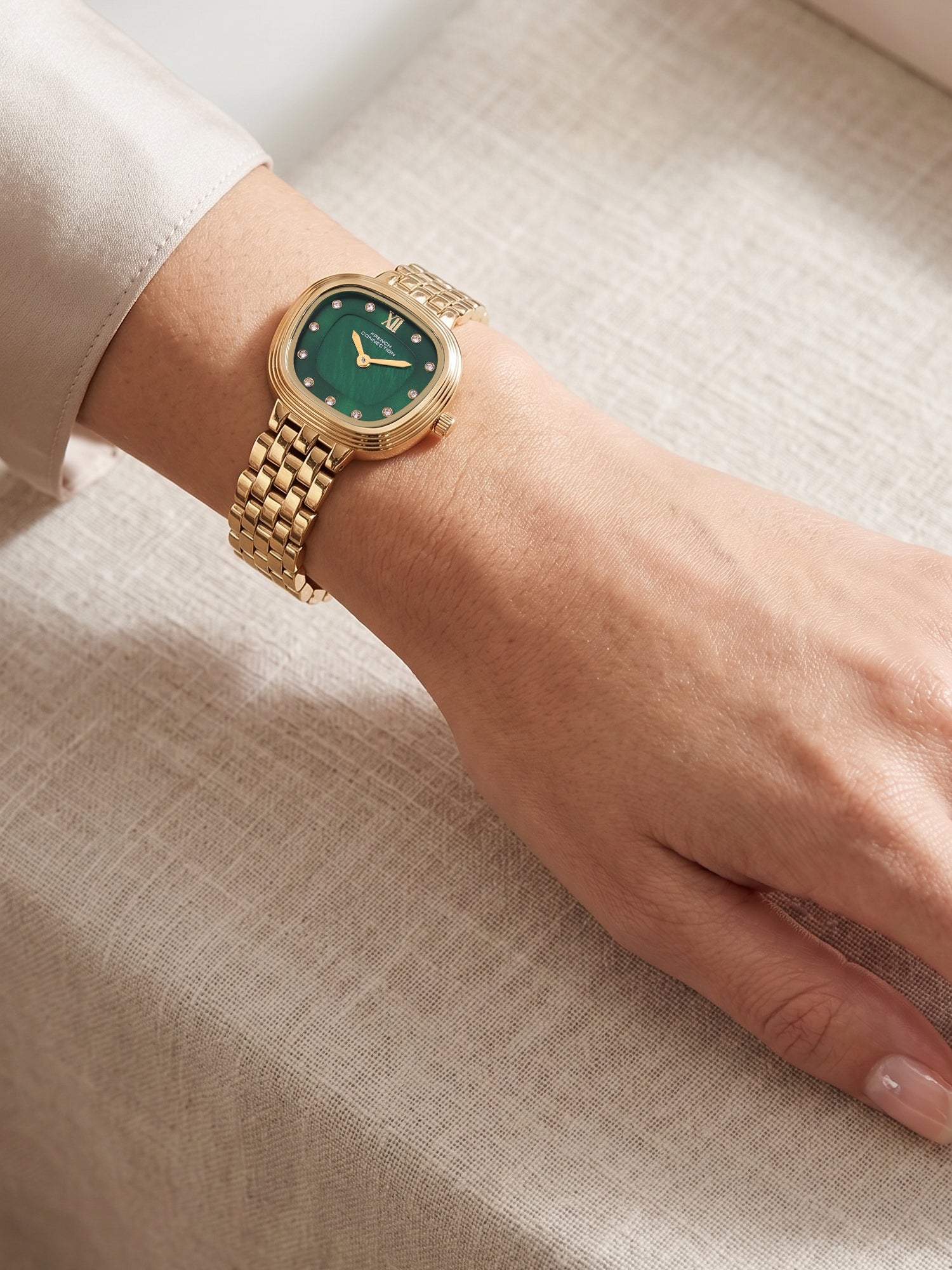 French Connection Éclat Forme | Analog Display | Green Mother of Pearl  Dial | Stainless Steel Strap | Watch for Women - FCN0219NGM