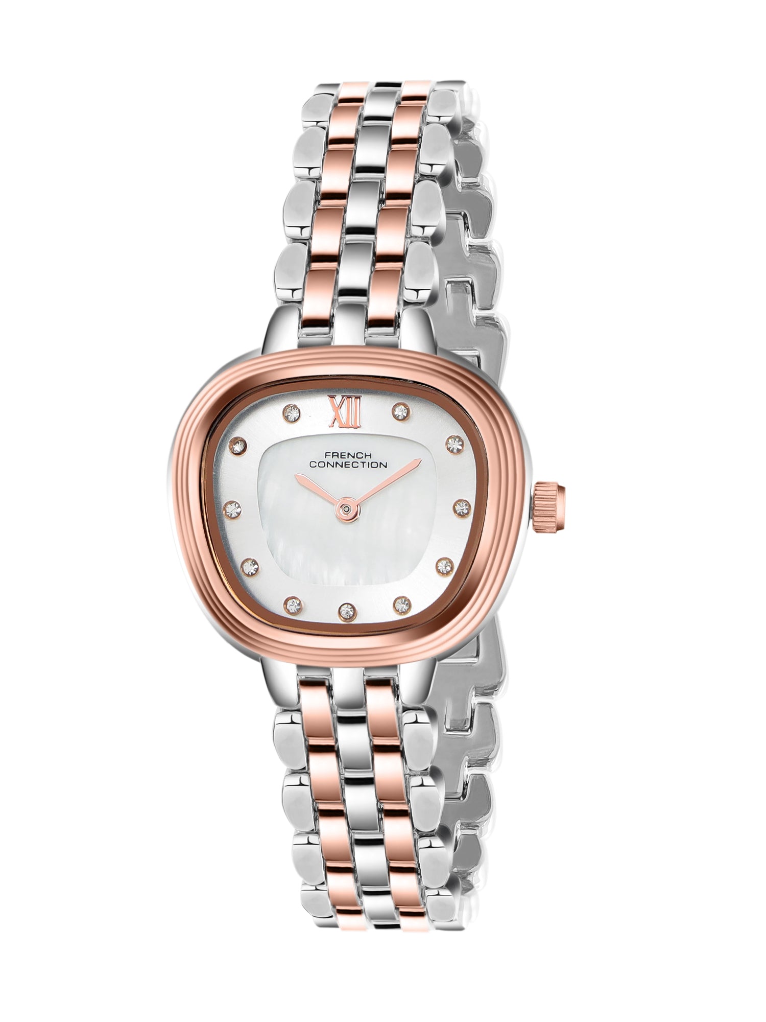 French Connection Éclat Forme | Analog Display | Silver Mother of Pearl  Dial | Stainless Steel Strap | Watch for Women - FCN0219SRTM