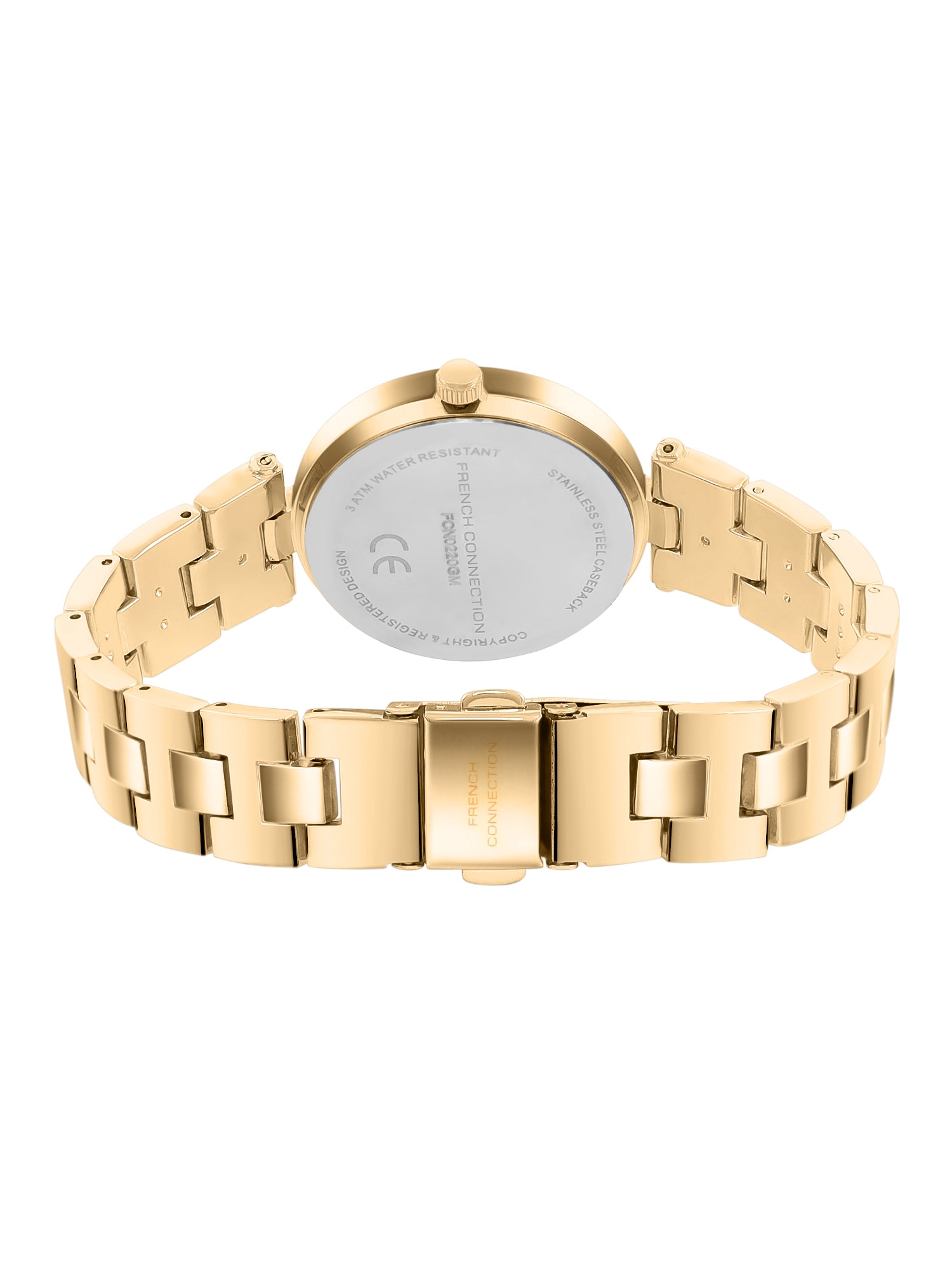 French Connection Women's Gift Set Watch with Brown Sunray Dial, Gold Stainless Steel Bracelet & Matching Bracelet Gift Set – FCN0220GM