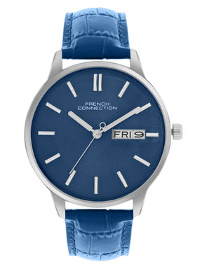 French connection Versa Blue Round Dial Mens Analogue Watch FCN065UL