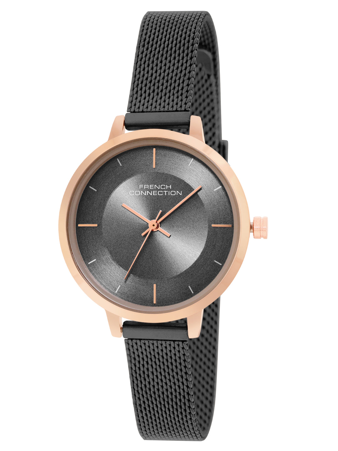 French Connection Helio Black Dial with Black Strap Womens Analog Watch | FCN071BM
