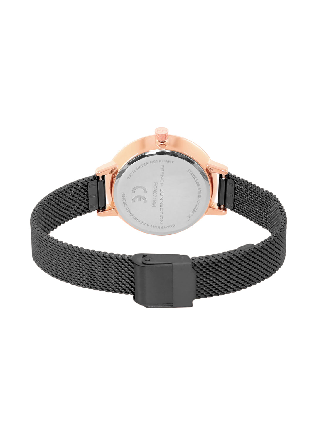 French Connection Helio Black Dial with Black Strap Womens Analog Watch | FCN071BM