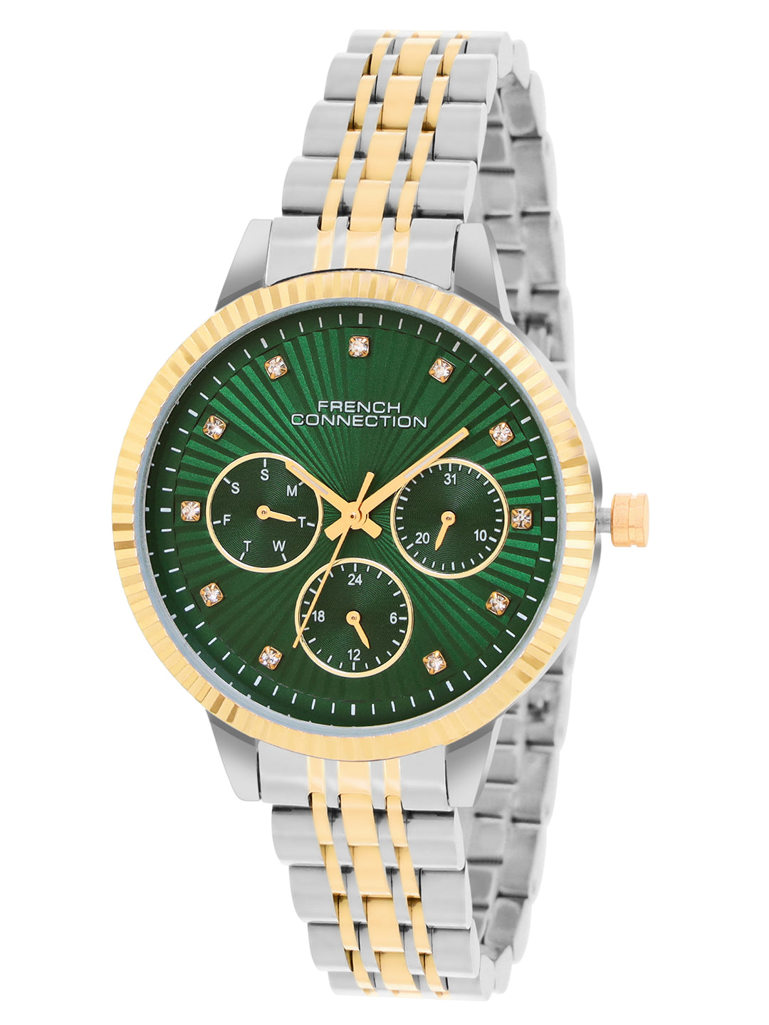 French Connection Analog Green Dial Women's Stainless Steel Watch-FCN072TM