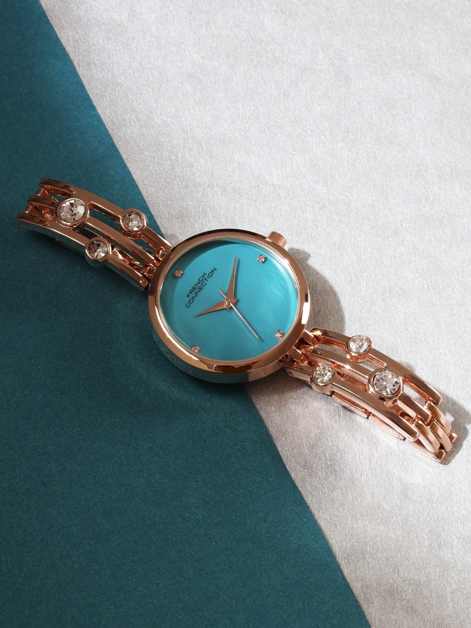 French connection Teal Blue Round Dial Womens Watch FCN073GM Analog Watch - For Women FCN073GM