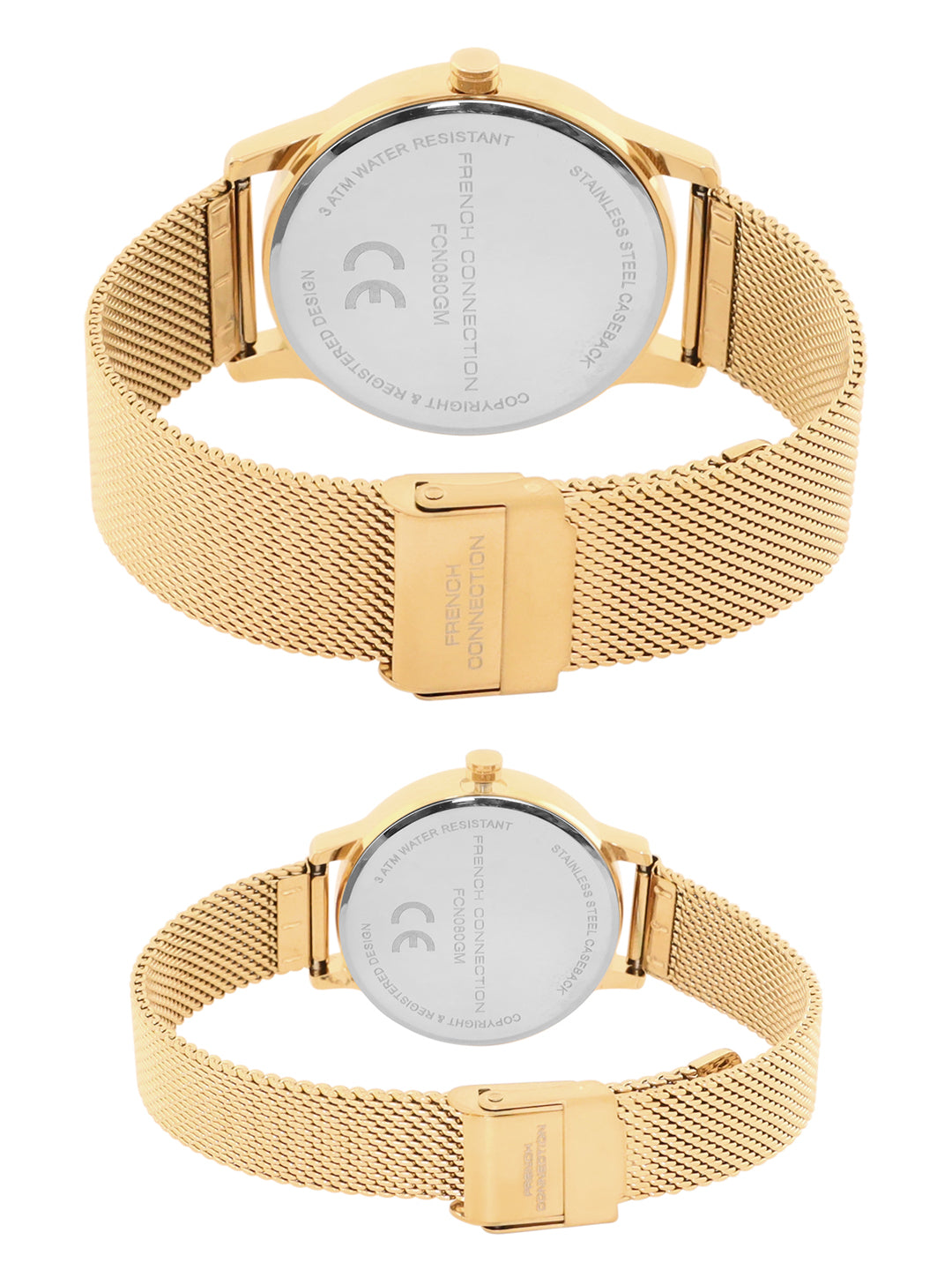 French Connection Analog Silver Dial Couple Watch-FCN080GM