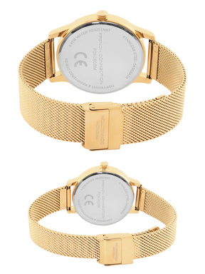 French Connection Analog Silver Dial Couple Watch-FCN080GM