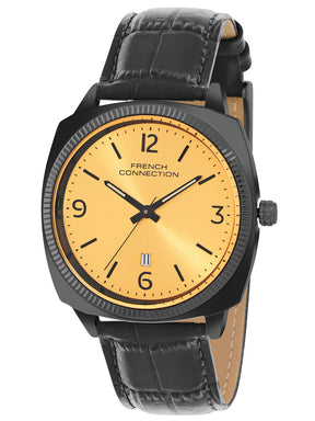 French connection Solistice Mustard Dial Mens Analogue Watch FCN084BBL
