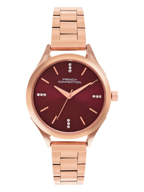 French Connection Analogue Plum Dial Women's Watch -FCN099RGM
