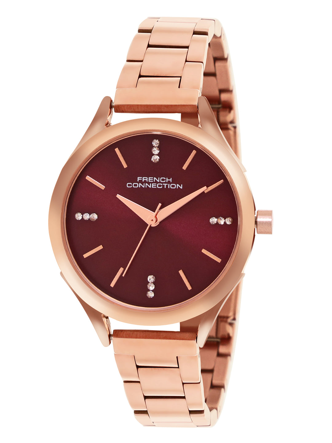 French Connection Analogue Plum Dial Women's Watch -FCN099RGM