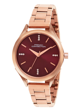 French Connection Analogue Plum Dial Women's Watch -FCN099RGM