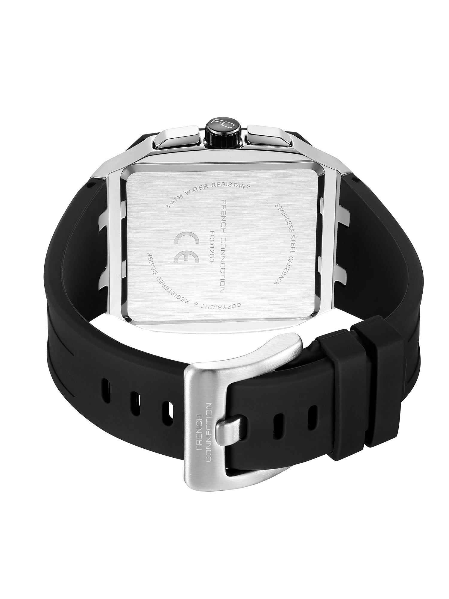 French Connection Aurionx | Quartz Chronograph | Green Dial | Black Silicone Strap | Watch for Men - FCO12BB