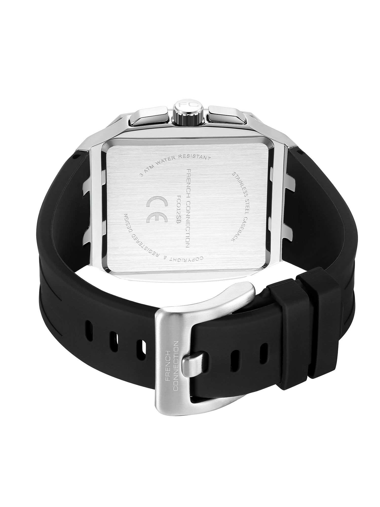 French Connection Aurionx | Quartz Chronograph | Black Dial | Black Silicone Strap | Watch for Men - FCO12SB