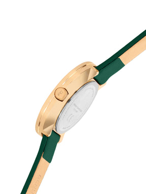 French Connection Sunray Green Round Dial With Green Leather Strap Watch - For Womens FCO1GRL