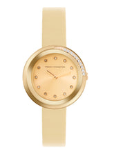 French Connection Sunray Beige Round Dial With Beige Leather Strap Watch - For Womens FCO1PL