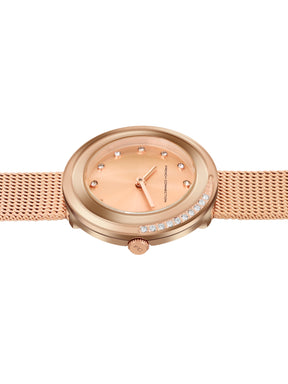 French Connection Sunray Rose Round Dial With Rose Leather Strap Watch - For Womens FCO1RGM