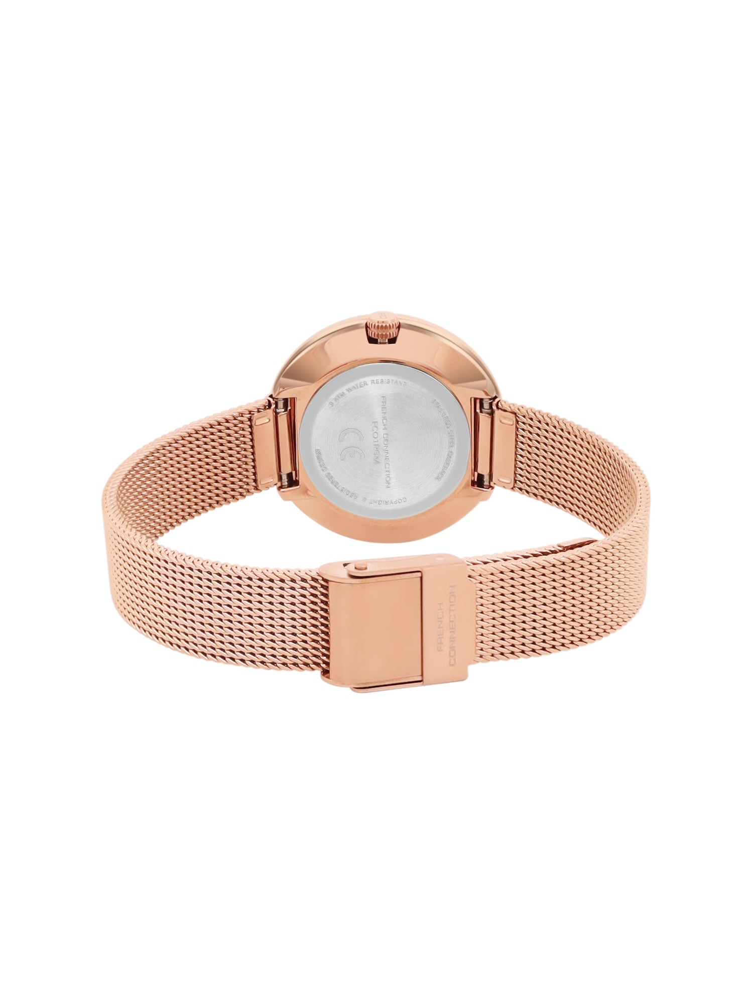 French Connection Sunray Rose Round Dial With Rose Leather Strap Watch - For Womens FCO1RGM