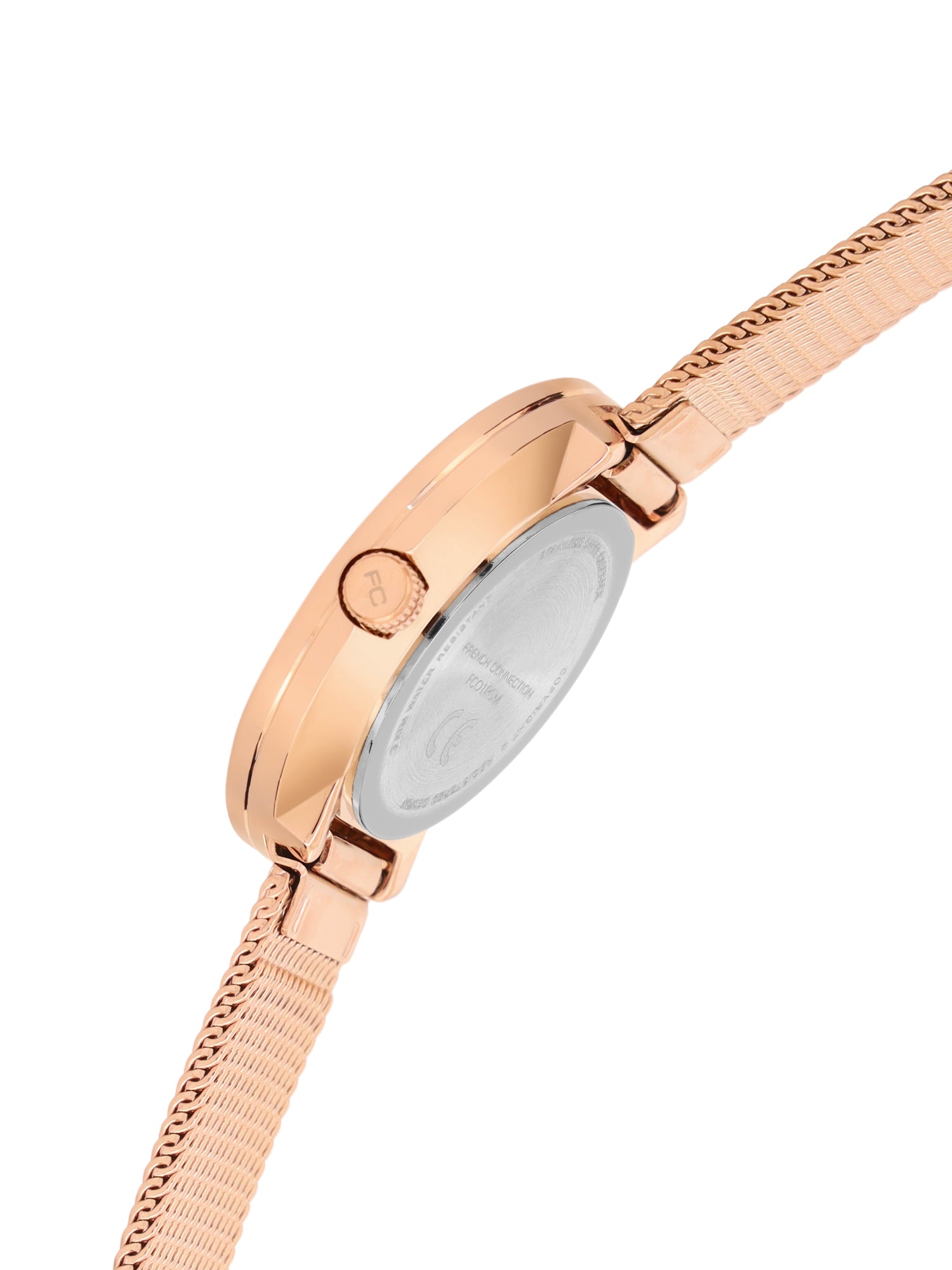 French Connection Sunray Rose Round Dial With Rose Leather Strap Watch - For Womens FCO1RGM
