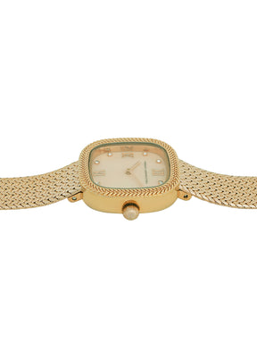 French Connection Mop Champagne Round Dial With  Gold Stainless Steel Strap Watch - For Womens FCO2GM