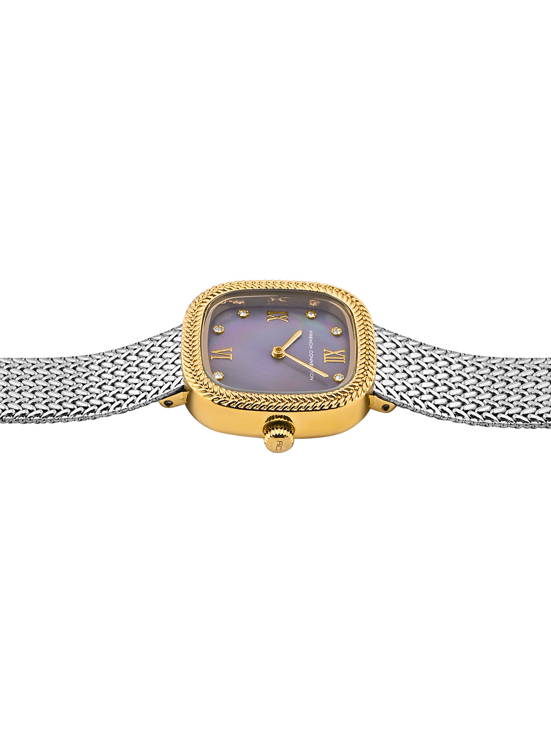 French Connection Mop Grey Round Dial With Stainless Steel Strap Watch - For Womens FCO2GSM