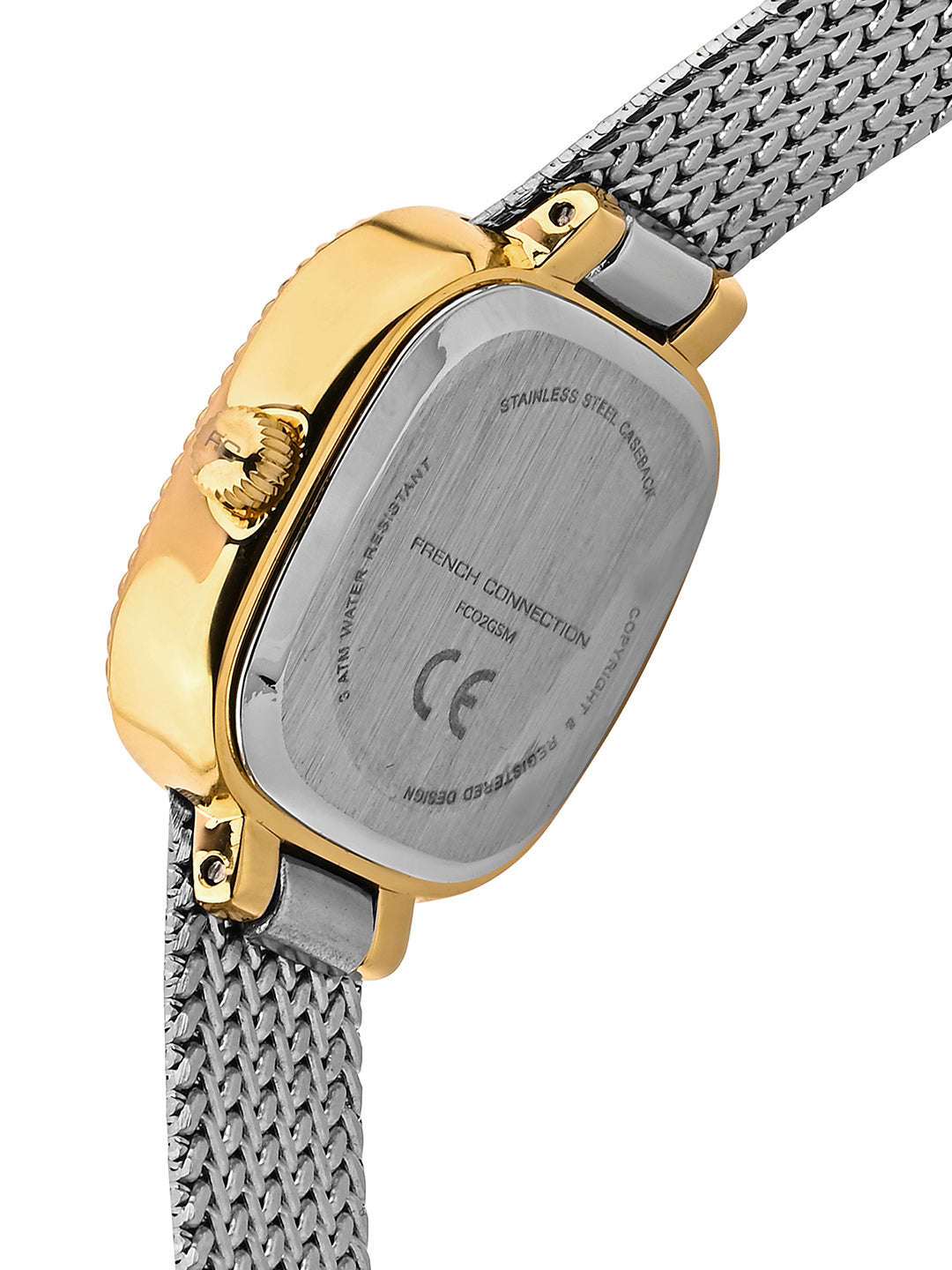 French Connection Mop Grey Round Dial With Stainless Steel Strap Watch - For Womens FCO2GSM