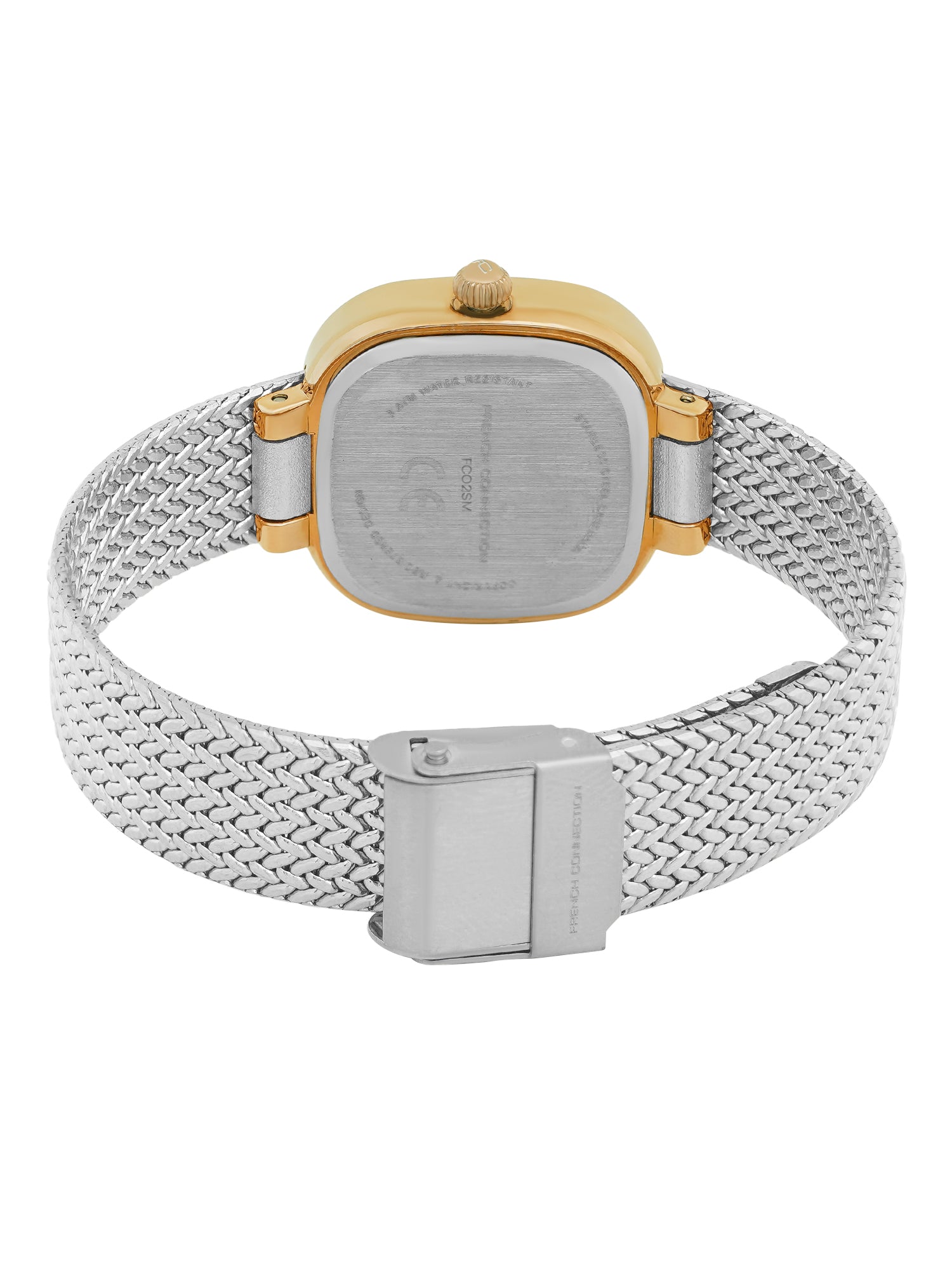 French Connection Mop White Round Dial With Stainless Steel Strap Watch - For Womens FCO2SM