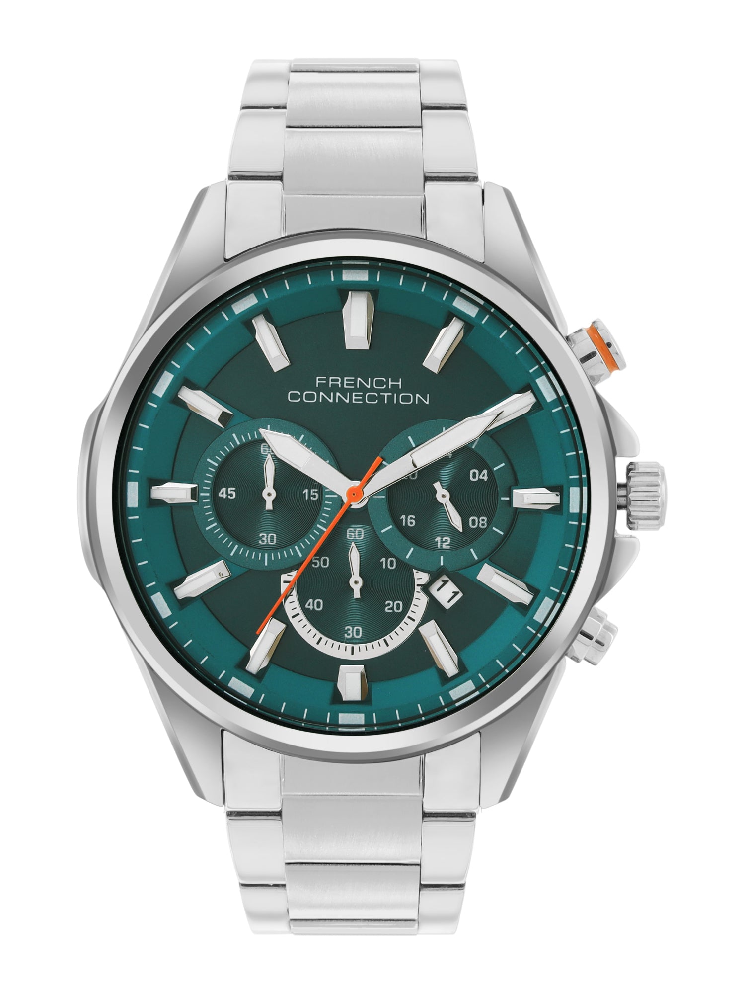 French Connection Blue Round Dial With Stainless Steel  Strap Chronograph Watch - For Mens FCO3USM