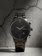 French Connection Grey Embossed Round Dial With Stainless Steel Strap Chronograph Watch - For Mens FCO5GNM