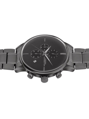 French Connection Grey Embossed Round Dial With Stainless Steel Strap Chronograph Watch - For Mens FCO5GNM